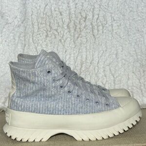 Converse Unisex CTAS Lugged 2.0 Velour High Stripe Platform Sneaker Boots SZ 8.5